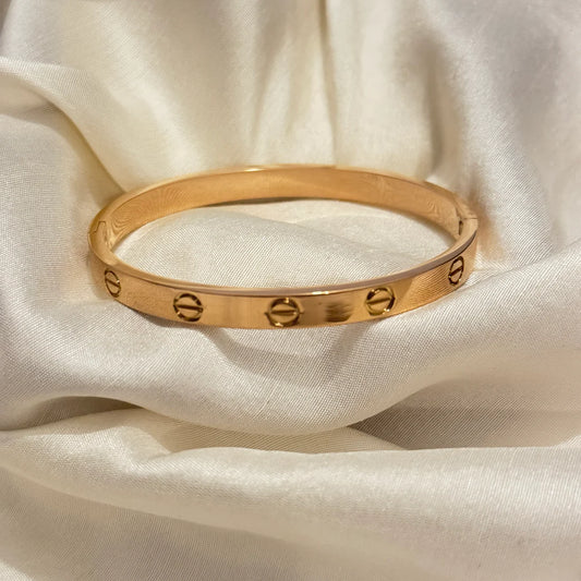 Gold Love Bangle Bracelet Kara